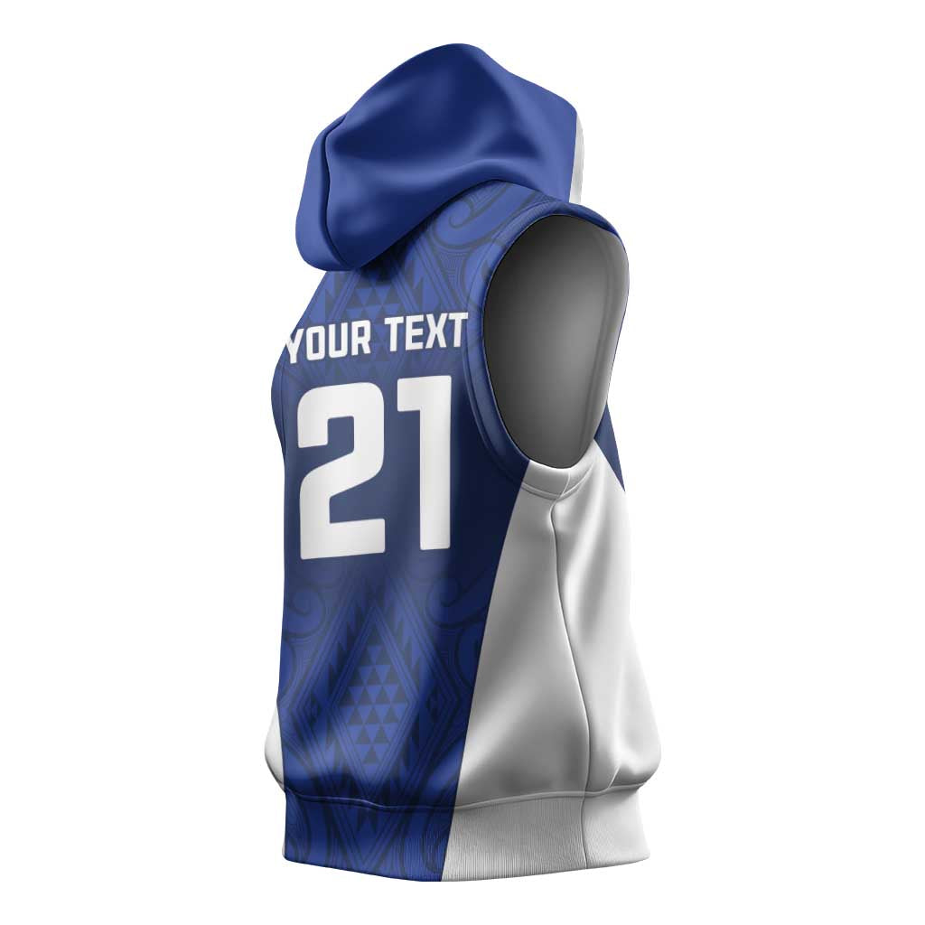 New Zealand Rugby Pacific Custom Sleeveless Hoodie Kahurangi Auckland All Blue LT9 - Polynesian Pride