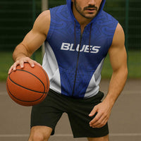 New Zealand Rugby Pacific Custom Sleeveless Zip Hoodie Kahurangi Auckland All Blue LT9 - Polynesian Pride