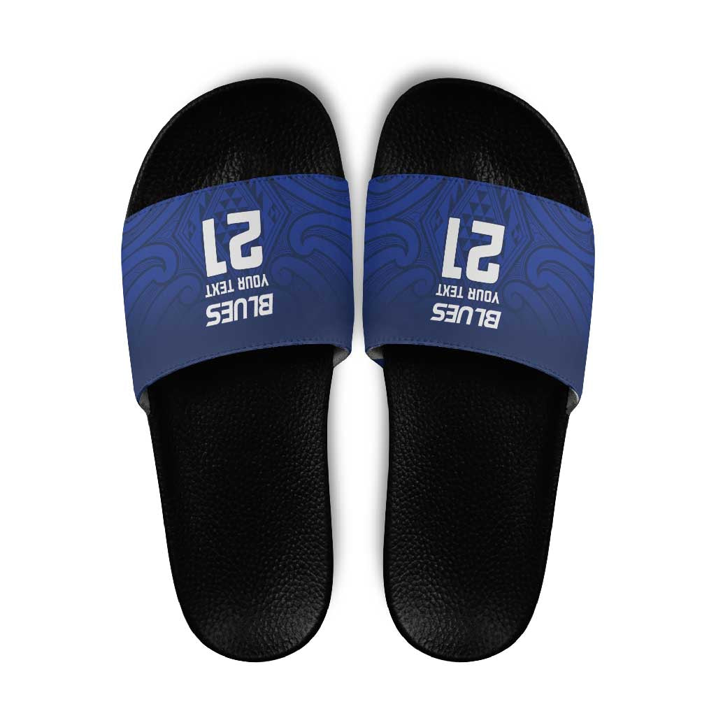 New Zealand Rugby Pacific Custom Slide Sandals Kahurangi Auckland All Blue - Polynesian Pride