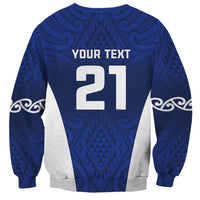 New Zealand Rugby Pacific Custom Sweatshirt Kahurangi Auckland All Blue