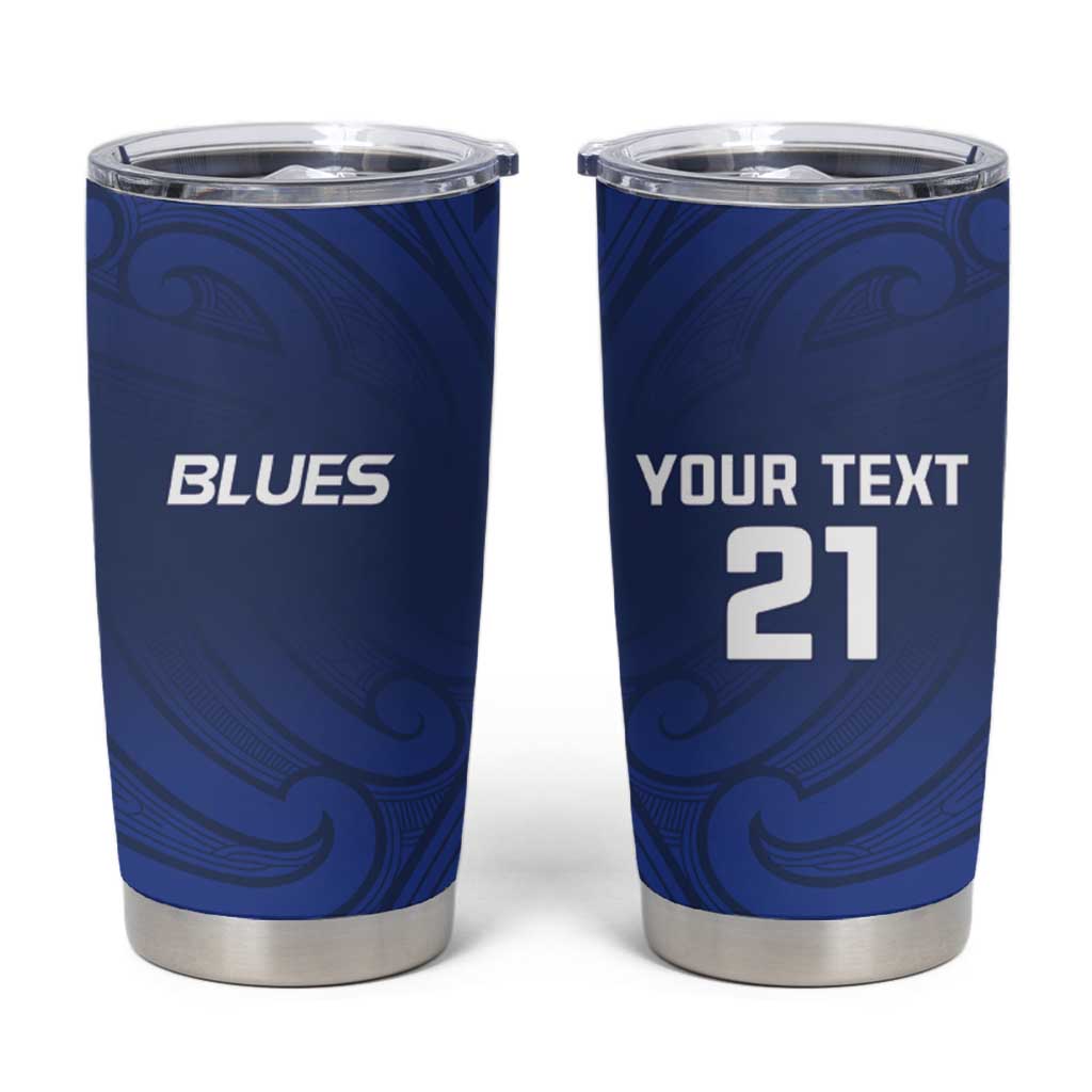 New Zealand Rugby Pacific Custom Tumbler Cup Kahurangi Auckland All Blue LT9 Blue - Polynesian Pride