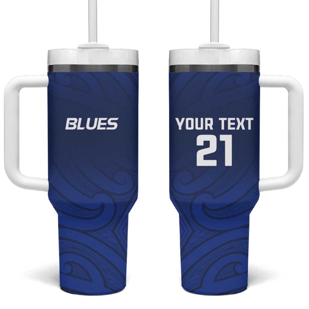 New Zealand Rugby Pacific Custom Tumbler With Handle Kahurangi Auckland All Blue LT9 One Size: 40 oz Blue - Polynesian Pride