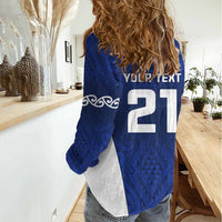 New Zealand Rugby Pacific Custom Women Casual Shirt Kahurangi Auckland All Blue