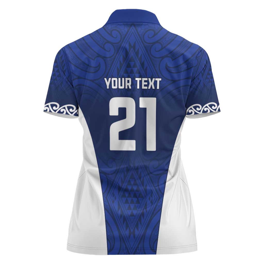 New Zealand Rugby Pacific Custom Women Polo Shirt Kahurangi Auckland All Blue LT9 - Polynesian Pride