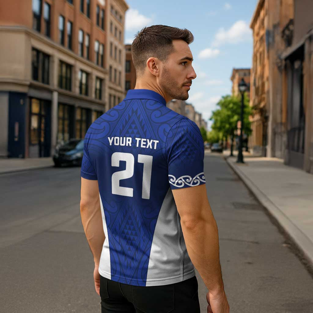 New Zealand Rugby Pacific Custom Zipper Polo Shirt Kahurangi Auckland All Blue LT9 - Polynesian Pride