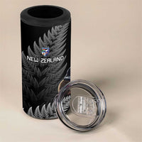 New Zealand Rugby Custom 4 in 1 Can Cooler Tumbler Glory Be To Black Silver-fern LT9 - Polynesian Pride