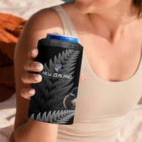New Zealand Rugby Custom 4 in 1 Can Cooler Tumbler Glory Be To Black Silver-fern LT9 - Polynesian Pride