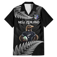 New Zealand Rugby Custom Family Matching Mermaid Dress and Hawaiian Shirt Glory Be To Black Silver-fern LT9 Dad's Shirt - Short Sleeve Black - Polynesian Pride