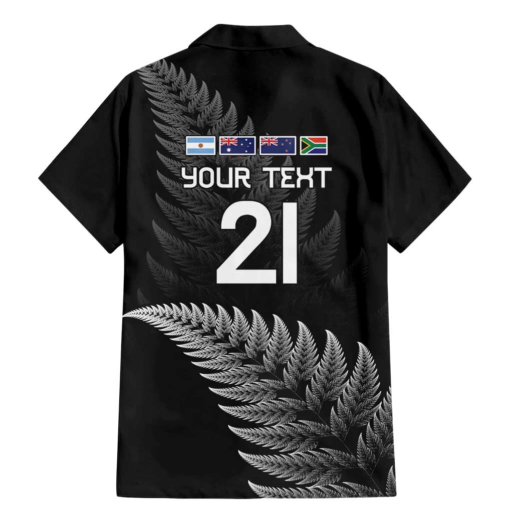 New Zealand Rugby Custom Family Matching Mermaid Dress and Hawaiian Shirt Glory Be To Black Silver-fern LT9 - Polynesian Pride