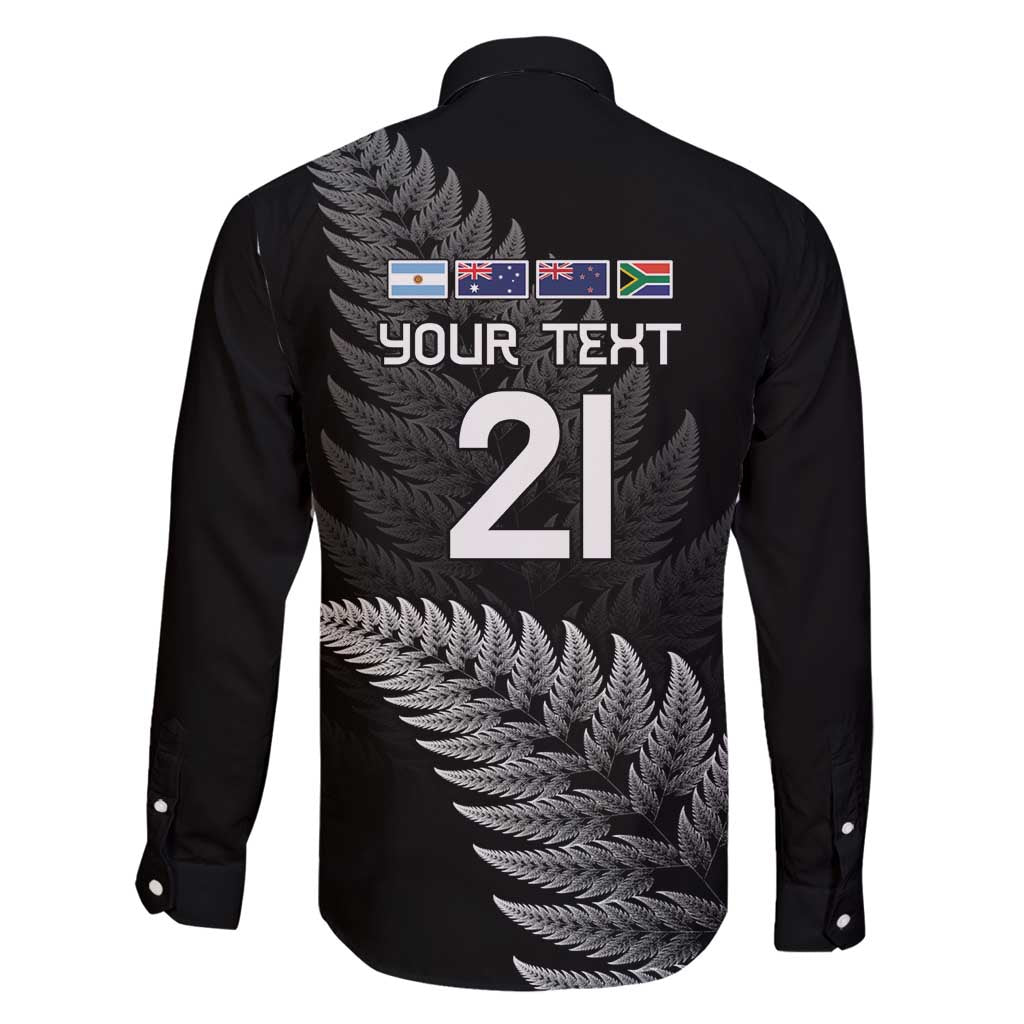 New Zealand Rugby Custom Family Matching Puletasi and Hawaiian Shirt Glory Be To Black Silver-fern LT9 - Polynesian Pride