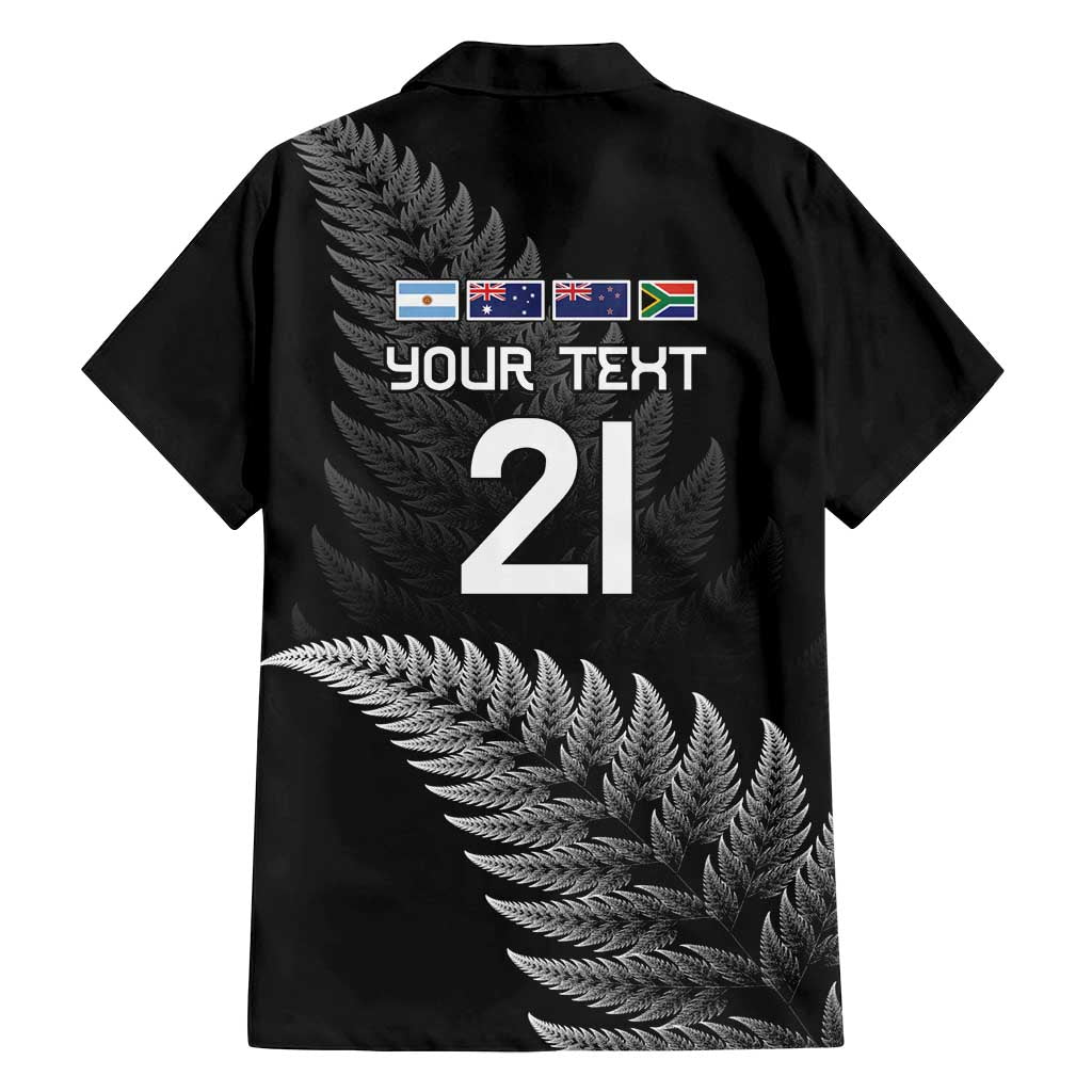 New Zealand Rugby Custom Family Matching Tank Maxi Dress and Hawaiian Shirt Glory Be To Black Silver-fern LT9 - Polynesian Pride