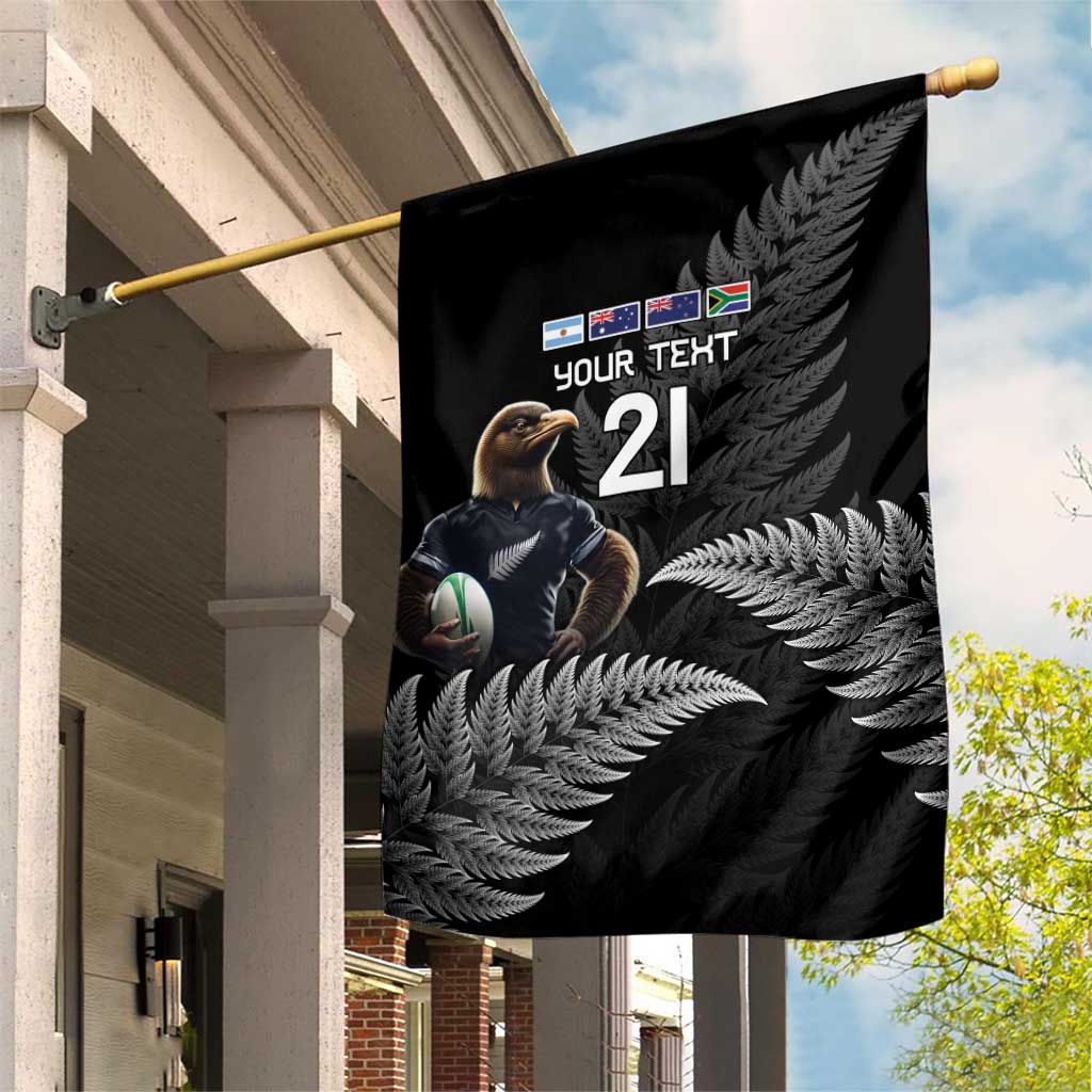 New Zealand Rugby Custom Garden Flag Glory Be To Black Silver-fern - Polynesian Pride