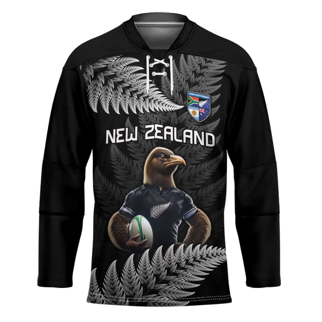 New Zealand Rugby Custom Hockey Jersey Glory Be To Black Silver-fern - Polynesian Pride