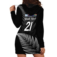 New Zealand Rugby Custom Hoodie Dress Glory Be To Black Silver-fern LT9 - Polynesian Pride