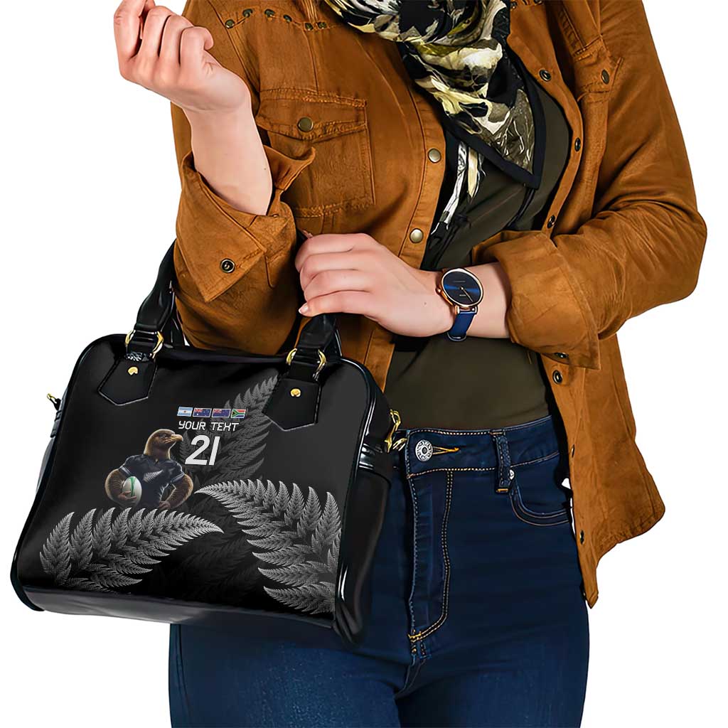 New Zealand Rugby Custom Shoulder Handbag Glory Be To Black Silver-fern - Polynesian Pride