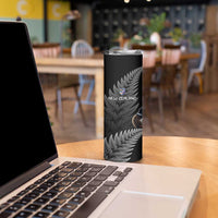 New Zealand Rugby Custom Skinny Tumbler Glory Be To Black Silver-fern LT9 - Polynesian Pride