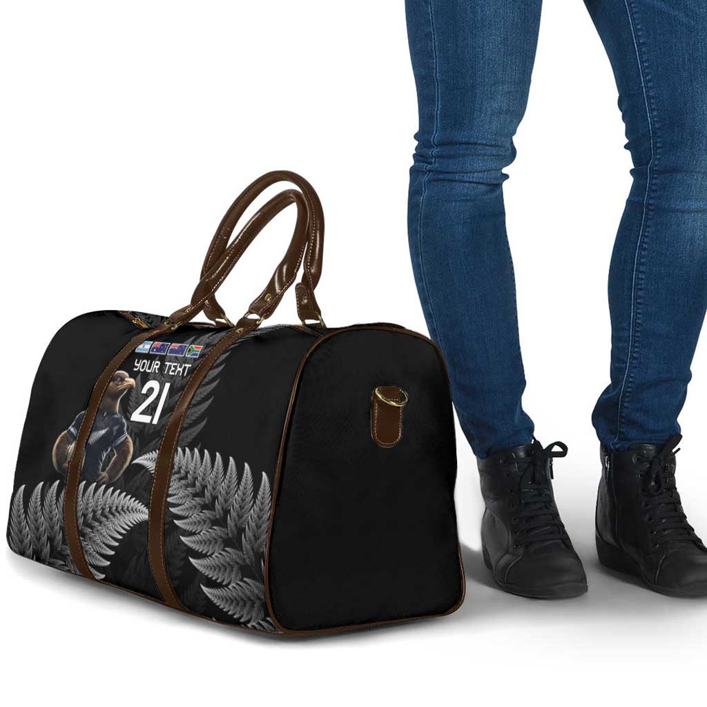New Zealand Rugby Custom Travel Bag Glory Be To Black Silver-fern - Polynesian Pride