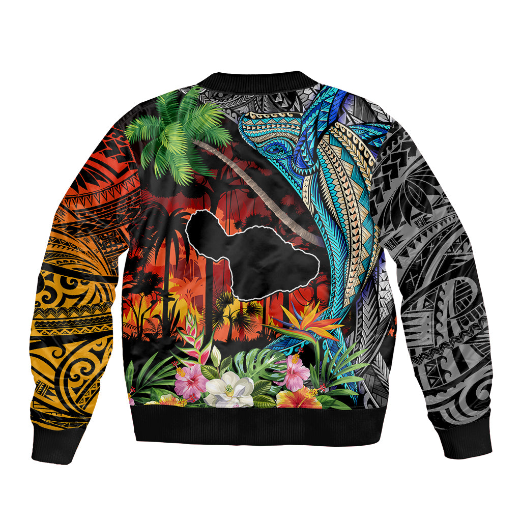 Personalised Hawaii Strong Maui Wildfire Bomber Jacket Pray For Lahaina Maui LT9 - Polynesian Pride