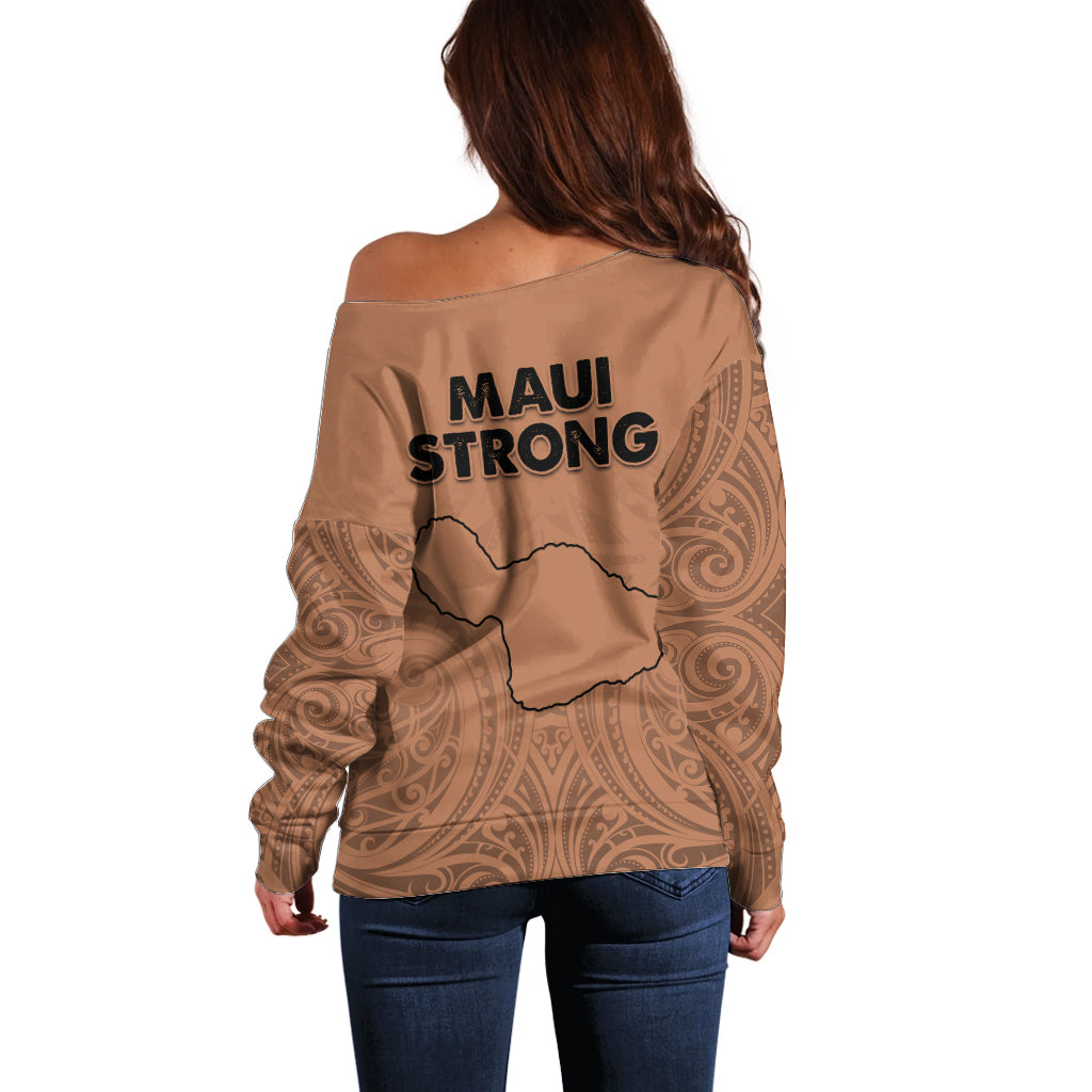 Hawaii Strong Maui Wildfire Off Shoulder Sweater No1 LT9 - Polynesian Pride