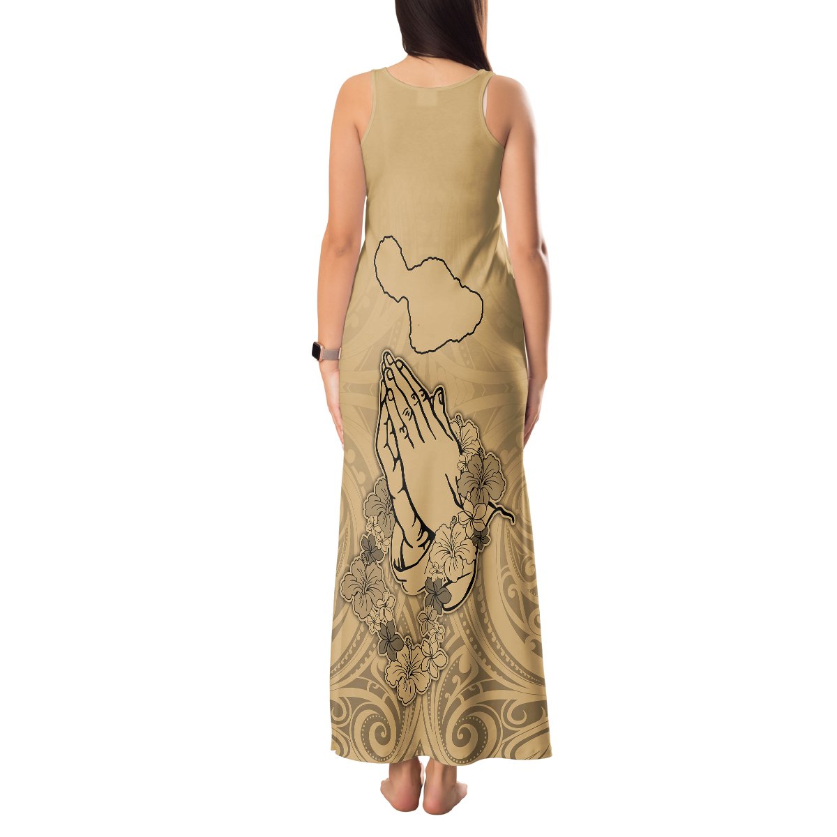 Hawaii Strong Maui Wildfire Tank Maxi Dress No3 LT9 - Polynesian Pride