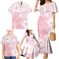 Japan Sakura Floral with Polynesian Vibe Family Matching Mermaid Dress and Hawaiian Shirt LT9 - Polynesian Pride