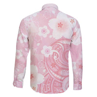 Japan Sakura Floral with Polynesian Vibe Family Matching Mermaid Dress and Hawaiian Shirt LT9 - Polynesian Pride