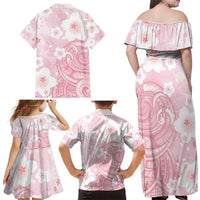 Japan Sakura Floral with Polynesian Vibe Family Matching Off Shoulder Maxi Dress and Hawaiian Shirt LT9 - Polynesian Pride