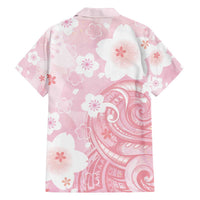 Japan Sakura Floral with Polynesian Vibe Family Matching Off Shoulder Short Dress and Hawaiian Shirt LT9 - Polynesian Pride