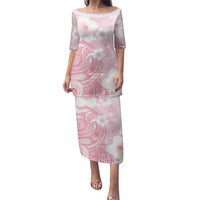 Japan Sakura Floral with Polynesian Vibe Family Matching Puletasi and Hawaiian Shirt LT9 Mom's Dress Pink - Polynesian Pride