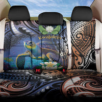 Marshall Islands Kwajalein Atoll Back Car Seat Cover Plumeria Sea Turtle with Polynesian Tribal LT9 One Size Blue - Polynesian Pride