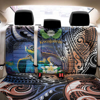 Marshall Islands Kwajalein Atoll Back Car Seat Cover Plumeria Sea Turtle with Polynesian Tribal LT9 - Polynesian Pride