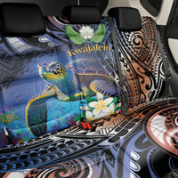 Marshall Islands Kwajalein Atoll Back Car Seat Cover Plumeria Sea Turtle with Polynesian Tribal LT9 - Polynesian Pride