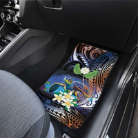 Marshall Islands Kwajalein Atoll Car Mats Plumeria Sea Turtle with Polynesian Tribal LT9 - Polynesian Pride