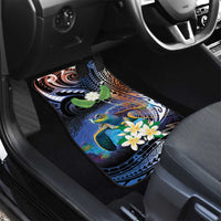 Marshall Islands Kwajalein Atoll Car Mats Plumeria Sea Turtle with Polynesian Tribal LT9 - Polynesian Pride
