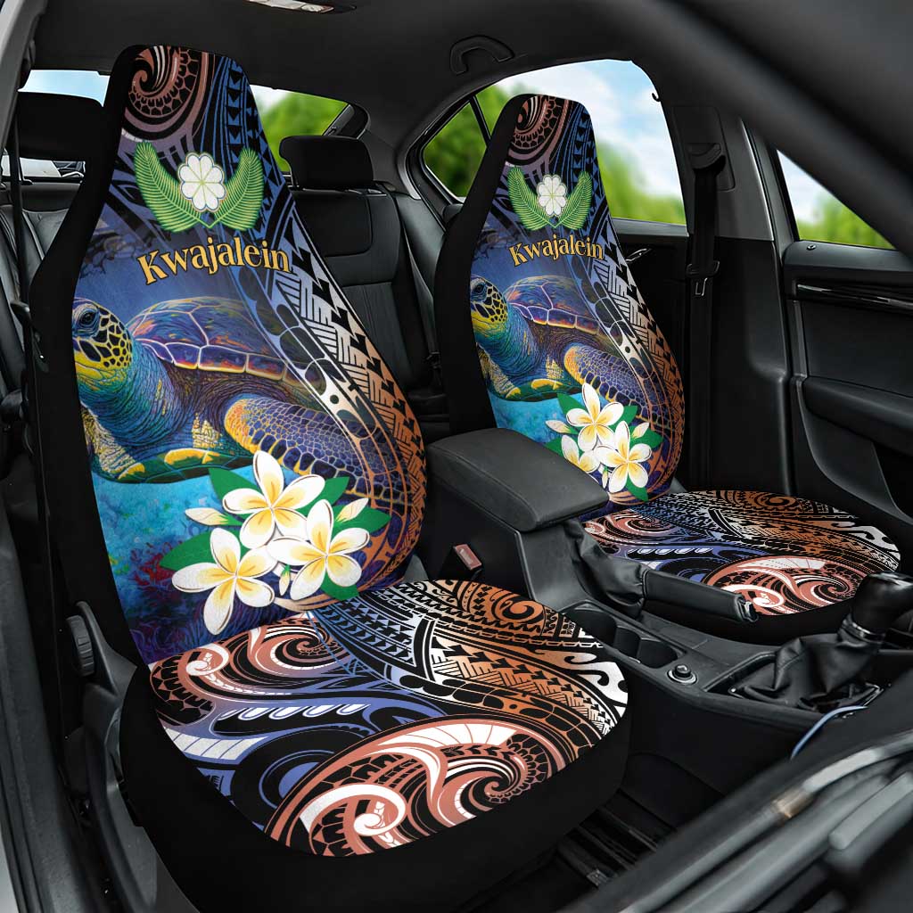 Marshall Islands Kwajalein Atoll Car Seat Cover Plumeria Sea Turtle with Polynesian Tribal LT9 One Size Blue - Polynesian Pride