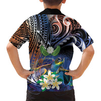 Marshall Islands Kwajalein Atoll Hawaiian Shirt Plumeria Sea Turtle with Polynesian Tribal LT9 - Polynesian Pride