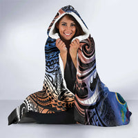 Marshall Islands Kwajalein Atoll Hooded Blanket Plumeria Sea Turtle with Polynesian Tribal LT9 - Polynesian Pride