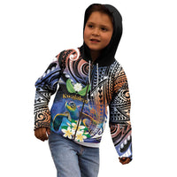 Marshall Islands Kwajalein Atoll Kid Hoodie Plumeria Sea Turtle with Polynesian Tribal LT9 - Polynesian Pride