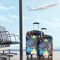 Marshall Islands Kwajalein Atoll Luggage Cover Plumeria Sea Turtle with Polynesian Tribal LT9 - Polynesian Pride