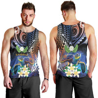 Marshall Islands Kwajalein Atoll Men Tank Top Plumeria Sea Turtle with Polynesian Tribal LT9 - Polynesian Pride
