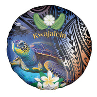 Marshall Islands Kwajalein Atoll Spare Tire Cover Plumeria Sea Turtle with Polynesian Tribal LT9 - Polynesian Pride
