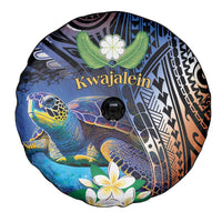 Marshall Islands Kwajalein Atoll Spare Tire Cover Plumeria Sea Turtle with Polynesian Tribal LT9 - Polynesian Pride
