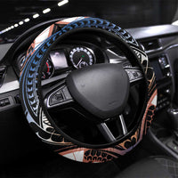 Marshall Islands Kwajalein Atoll Steering Wheel Cover Plumeria Sea Turtle with Polynesian Tribal LT9 Universal Fit Blue - Polynesian Pride