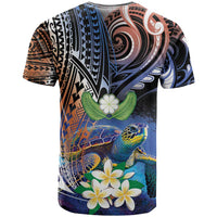 Marshall Islands Kwajalein Atoll T Shirt Plumeria Sea Turtle with Polynesian Tribal LT9 - Polynesian Pride
