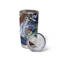 Marshall Islands Kwajalein Atoll Tumbler Cup Plumeria Sea Turtle with Polynesian Tribal LT9 - Polynesian Pride