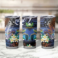 Marshall Islands Kwajalein Atoll Tumbler Cup Plumeria Sea Turtle with Polynesian Tribal LT9 - Polynesian Pride