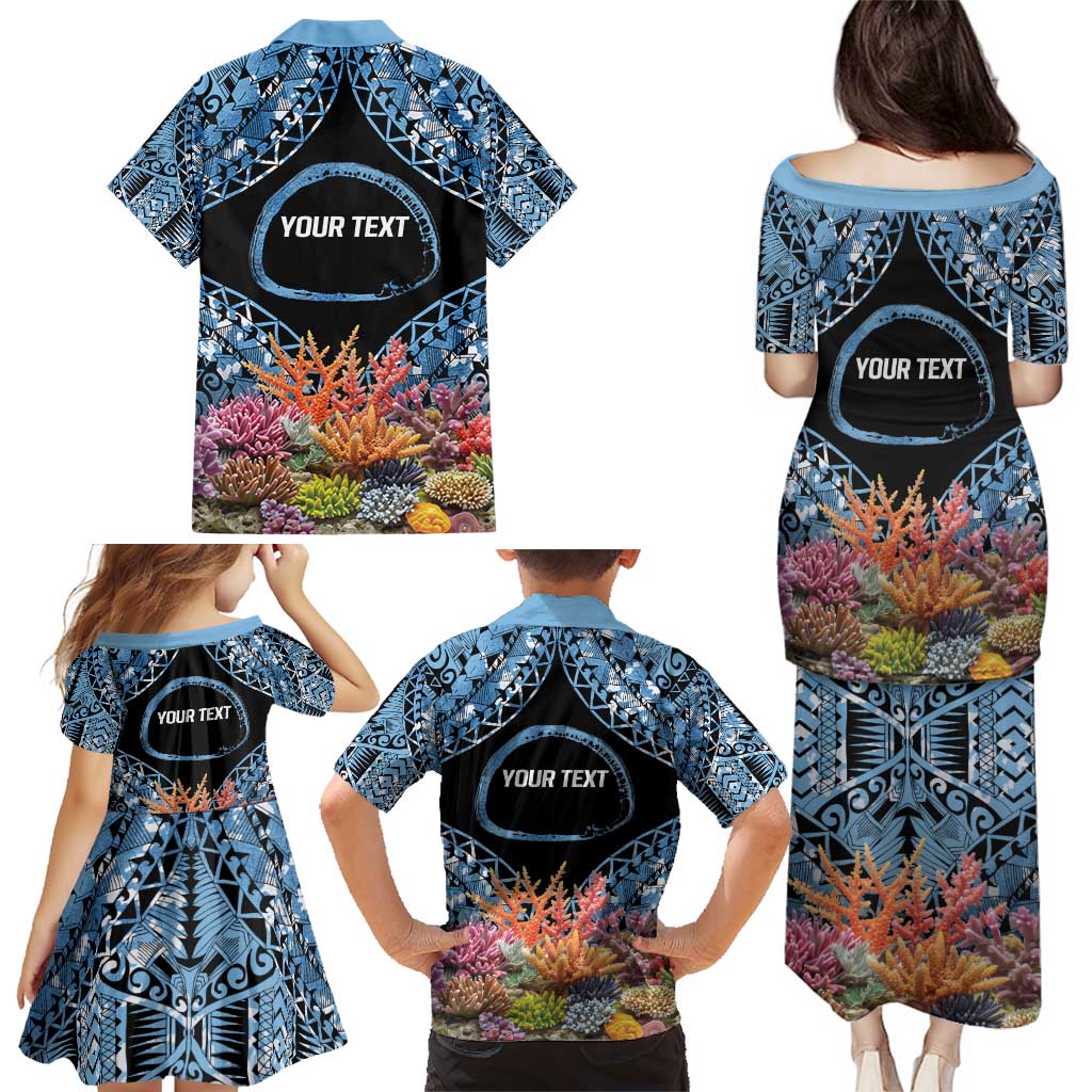 Personalised Nukuoro Micronesia Atoll Family Matching Puletasi and Hawaiian Shirt with Pacific Coral Reef LT9 - Polynesian Pride