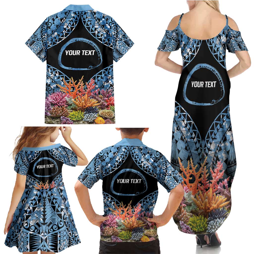 Personalised Nukuoro Micronesia Atoll Family Matching Summer Maxi Dress and Hawaiian Shirt with Pacific Coral Reef LT9 - Polynesian Pride