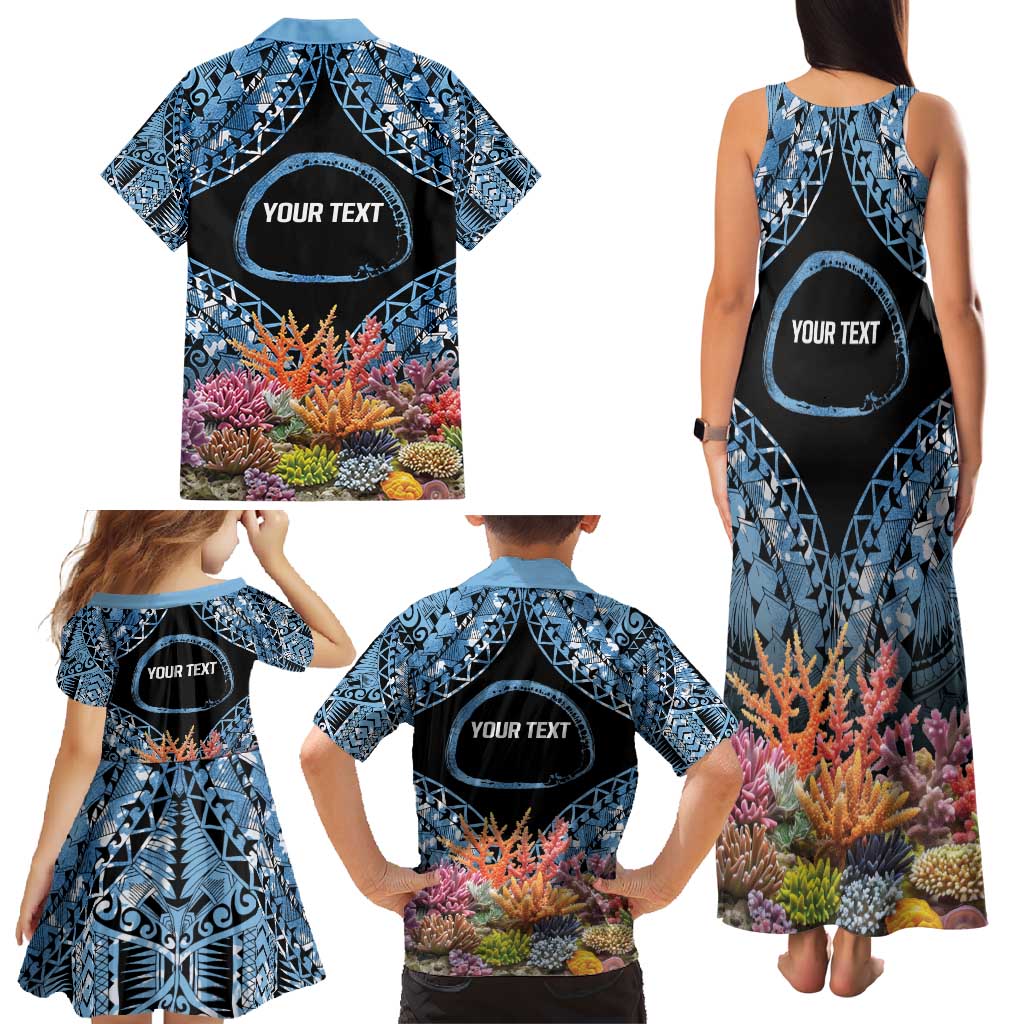 Personalised Nukuoro Micronesia Atoll Family Matching Tank Maxi Dress and Hawaiian Shirt with Pacific Coral Reef LT9 - Polynesian Pride