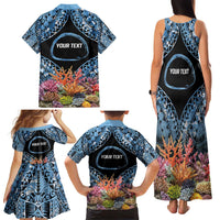 Personalised Nukuoro Micronesia Atoll Family Matching Tank Maxi Dress and Hawaiian Shirt with Pacific Coral Reef LT9 - Polynesian Pride